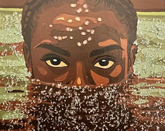 Wounded Waters Painting: Resilience, Survival, Emotional Exhaustion Art