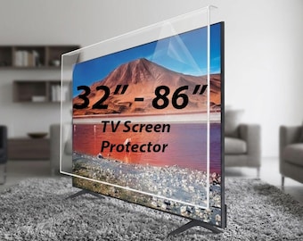 Protector de pantalla de TV de acrílico transparente / Tamaño personalizado Antirrayas - Cubierta resistente a impactos / Protector de TV seguro para niños y mascotas / Compatible con 8K HD