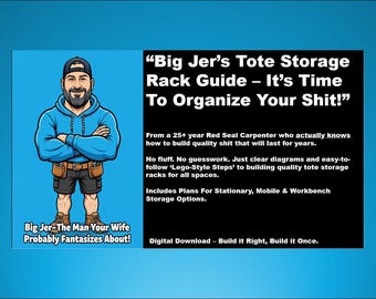 Estanterías de almacenamiento Big Jer's Tote - Guía de construcción paso a paso estilo Lego / Con ruedas, fijas y de trabajo