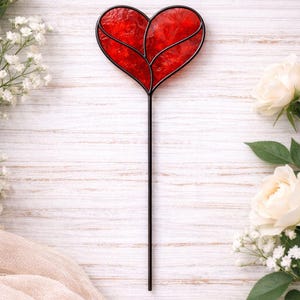 Heart Stained Glass Pattern | Plant Stake Template | DIY Glass Art | Suncatcher Pattern | Digital Download