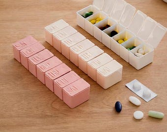 Minimalistischer Wochen-Pillenorganizer – Mini-Pillendose für 7 Tage – Medikamentenbehälter