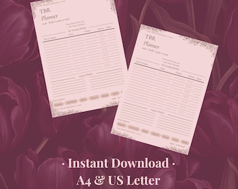 Dark Romance TBR Planner | To Be Read List Printable | Bookish Gift for Her | Instant Download PDF