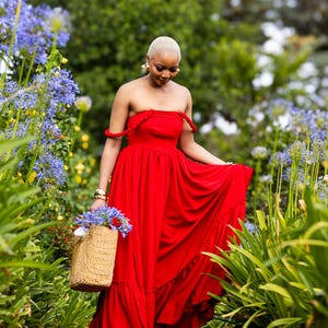 burgundy maxi dress for women Sara A-Line Chiffon Maxi Dress