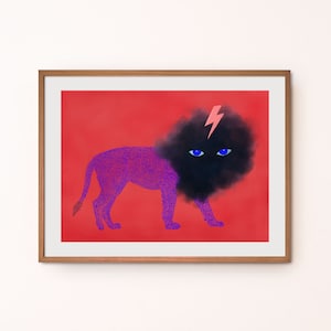 Art print: Gryffin / Fine art / illustration print / 50x70, 40x50, 30x40 cm / lion / gryffin / cloud