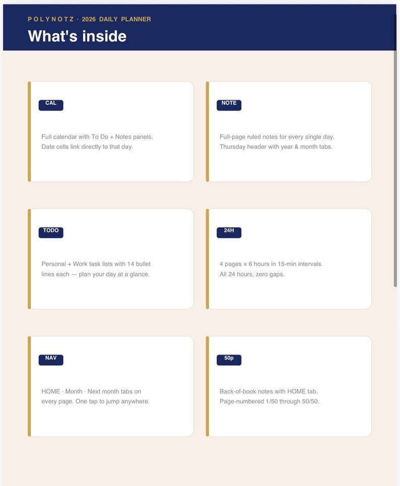 2026 Daily Planner for Remarkable Paper Pro: Hyperlinked, 15-min Blocks ...