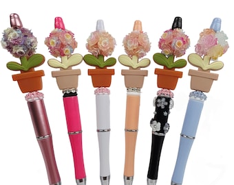 Flower beaded pens | floral pen | pre-made