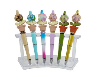 Flower beaded pens | floral pen | pre-made