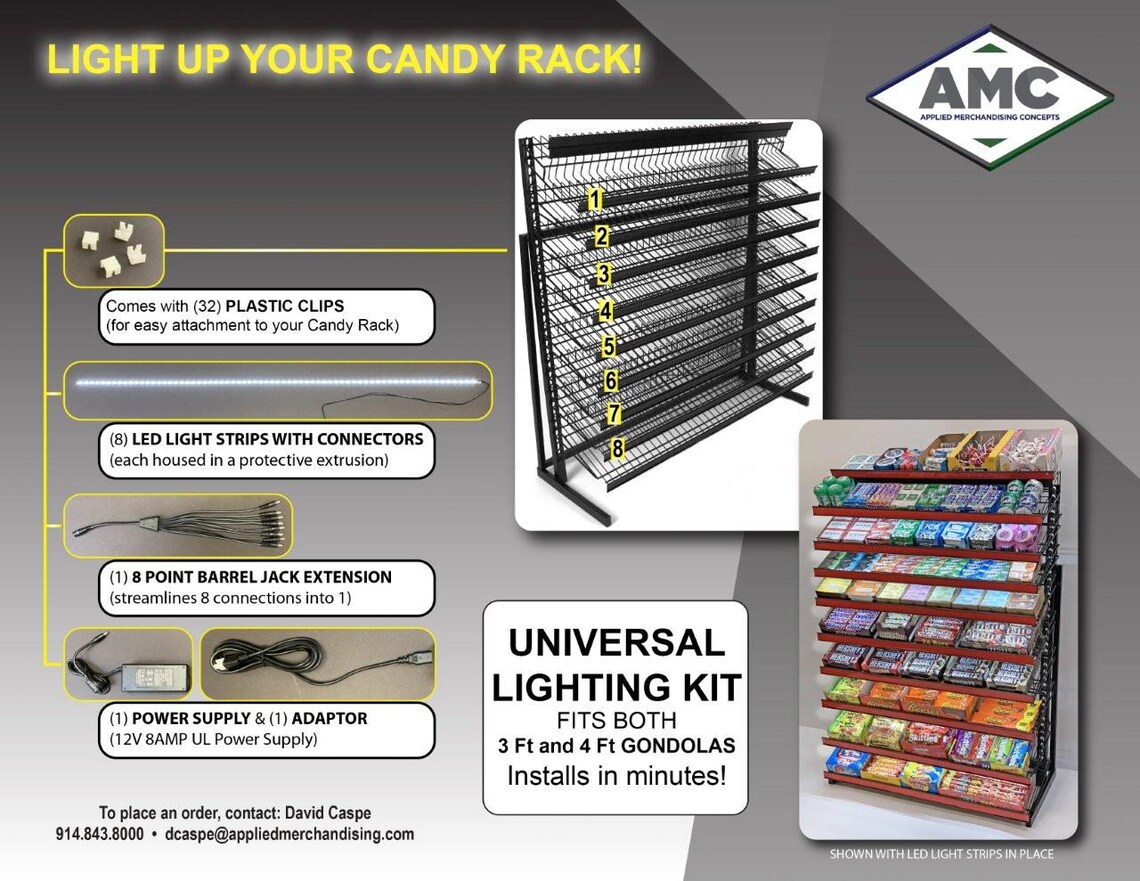 Led Storage System LED Lighting Kits for Wire Shelving at Retail - Etsy