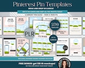250 Pinterest Pin Templates Canva PLR, Editable Drag & Drop Pins, Digital Mockup Bundle + Board Planner, Etsy Marketing Graphics