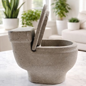 Mini Toilet Concrete Planter With Stairs | Handmade Pot