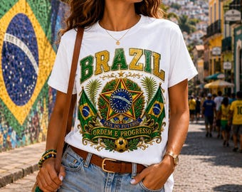 Brazil Glitter Varsity PNG, Brazilian Flag Soccer Fan Graphic (Digital Download)