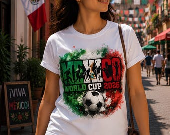 México Mundial 2026 png, Diseño de camiseta de aficionado al fútbol mexicano, Gráfico para amantes del fútbol, Descarga digital de fútbol mexicano png