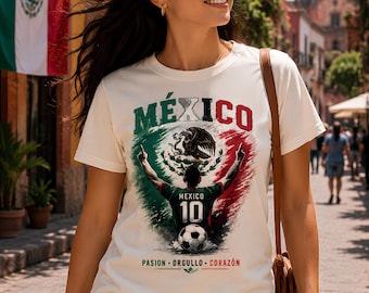 PNG de aficionado al fútbol mexicano, diseño de camiseta de fútbol de México, descarga digital de fútbol mexicano, PNG de sublimación para amantes del fútbol, regalo para aficionados a México
