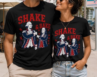Shake & Bake 1776 png, Washington Franklin Patriotic Shirt Design, America 250 Anniversary Graphic, Funny USA History png, Fourth of July