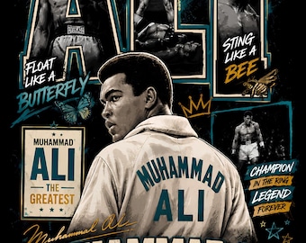 Muhammad Ali Vintage Boxing Design, Float Like Butterfly Sting Like Bee (Digital Download)