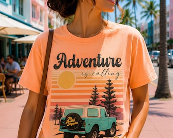 La aventura te llama png, Sublimación de camión todoterreno vintage, Diseño de camiseta de camping retro, Aventura svg Alternativa, Outdoor png