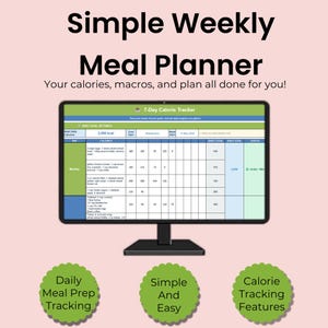 Planilha Google de Controle de Calorias para 7 Dias | Contador Diário de Calorias | Registro Alimentar Semanal | Rastreador de Refeições | Planejador de Fitness - Download Imediato