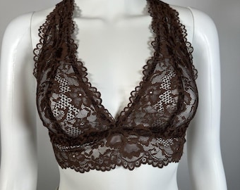 Savage X Fenty Chocolate Brown Lace Bralette Size 6 NWT New With Tags