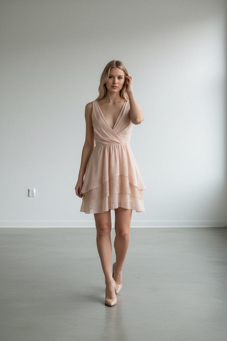 BCBG Dress Peachy Pink Size 2 Spring Summer Whimsical image 1