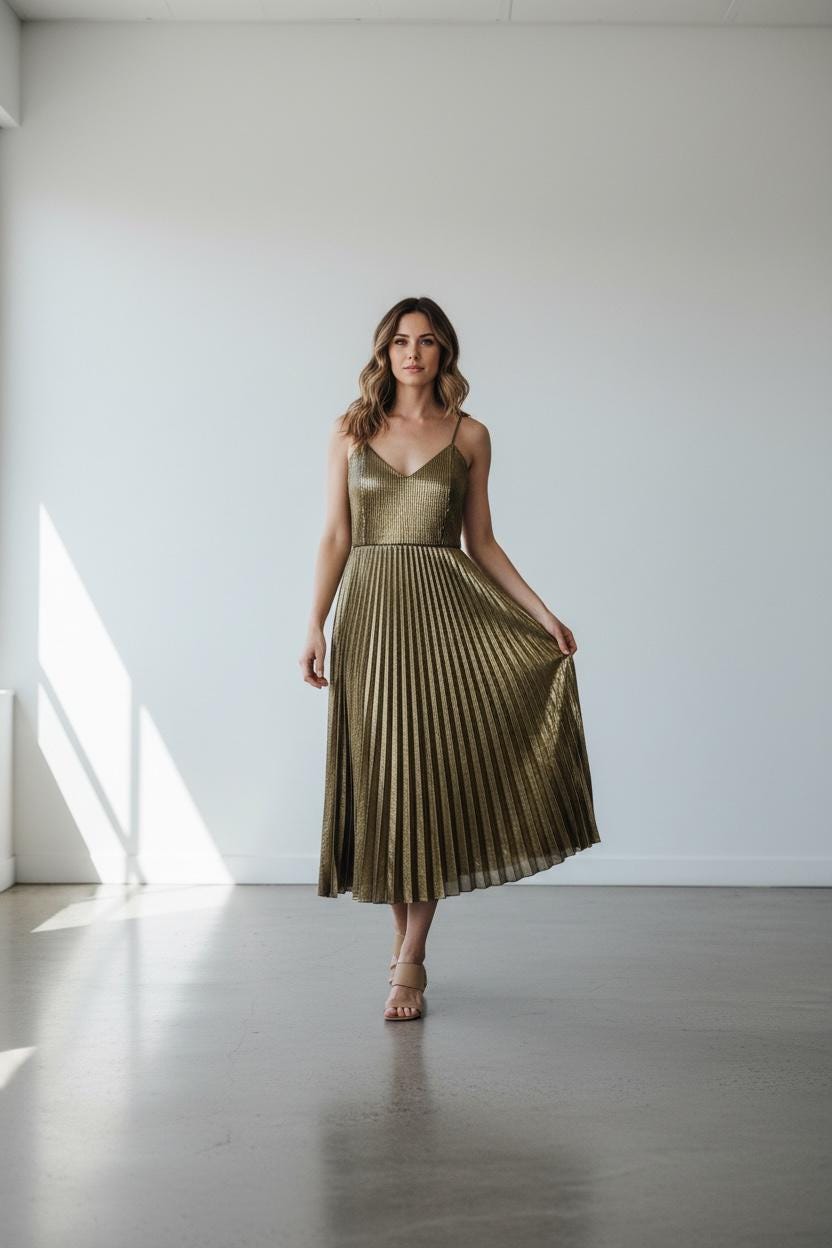 slim fit dress slacks Knit Dress with Golden Lurex Stripes – Akris Inc main image 1