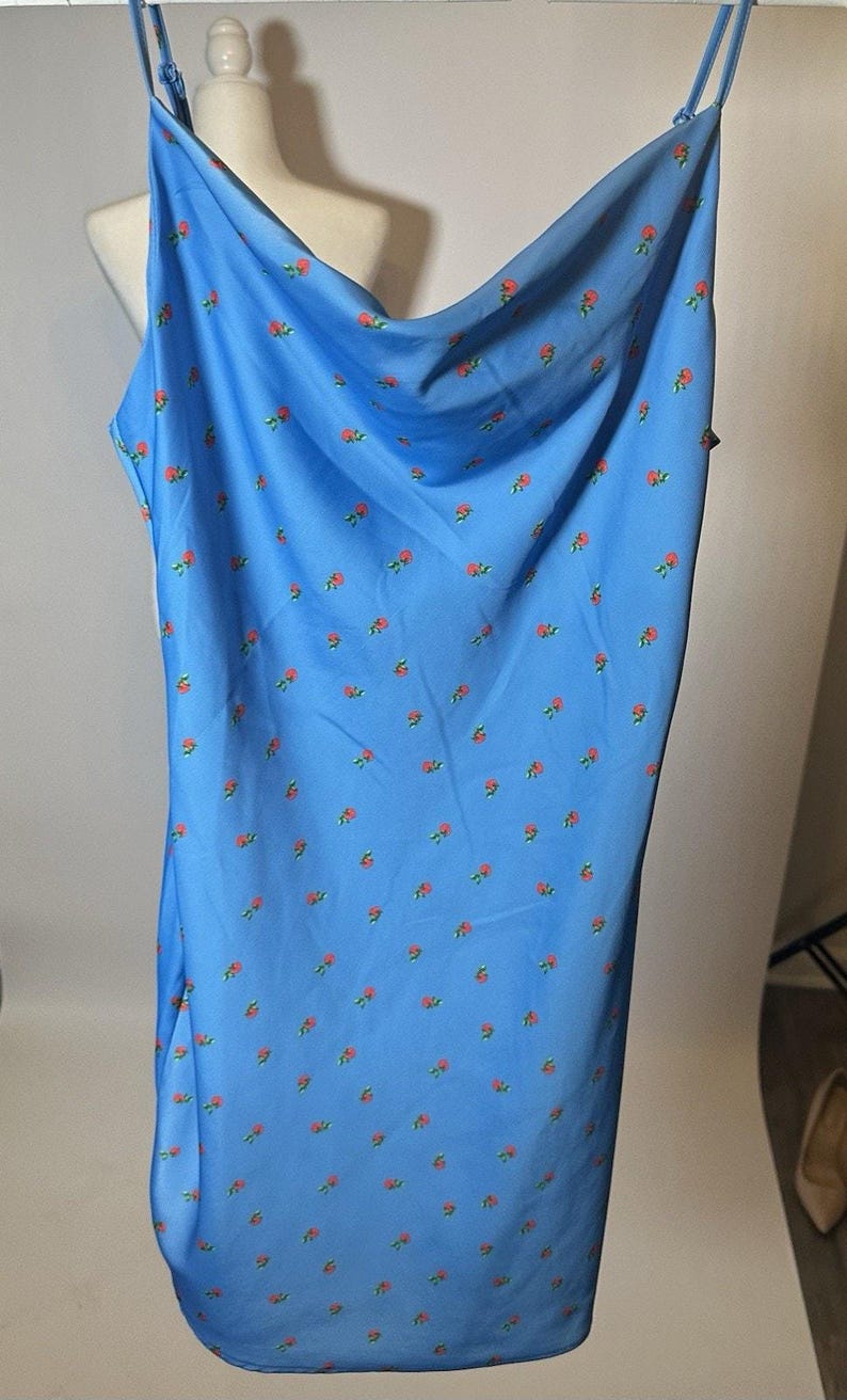 Blaues Kleid Urban Outfitters Kirschen Größe M Sommer Slip für jeden Anlass Bild 5