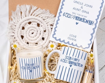 Godparent Proposal Box, Will You Be My Godparents Gift, Godmother Godfather Box, Personalized Godparent Gift, Baptism Gift Box