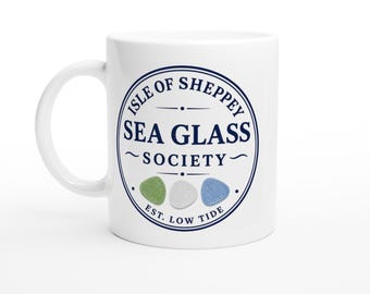 Isle of Sheppey Sea Glass Mug | Warden’s Bay Beachcomber Gift | Sheerness Minster Leysdown Souvenir | Coastal Mug for Sea Glass Lovers