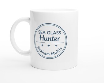 Seaglass Hunter Mug - "Seaham Multi's" Ceramic Coffee Cup - Dishwasher Safe - Unique Beachcomber Gift Idea