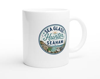 Seaham Sea Glass Hunter Mug – Beach Lover Ceramic Coffee Cup (11oz)