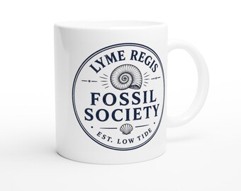 Lyme Regis Fossil Society Tasse - Keramik Kaffeetasse für Paläontologie-Enthusiasten