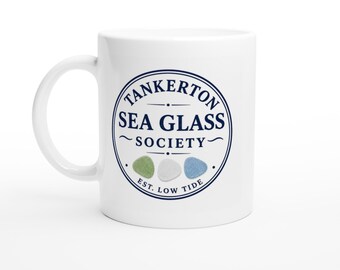 Tankerton Sea Glass Society Mug - North Kent Coast Herne Bay Gift - Personalized Coastal Beachcomber Ceramic Coffee Cup