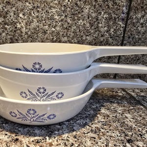 Choice Corning Ware Blue Cornflower Skillets