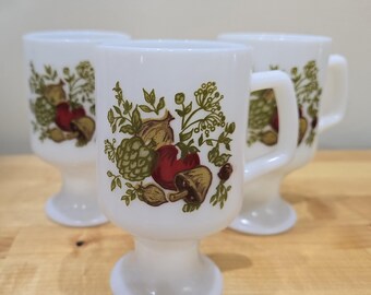 Vintage Milk Glass Irish Coffee Mugs - Set of 3