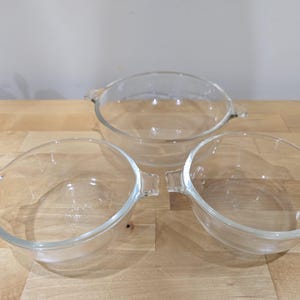Vintage PYREX Glasramekiner, Minigrytor (Set om 3) #1018