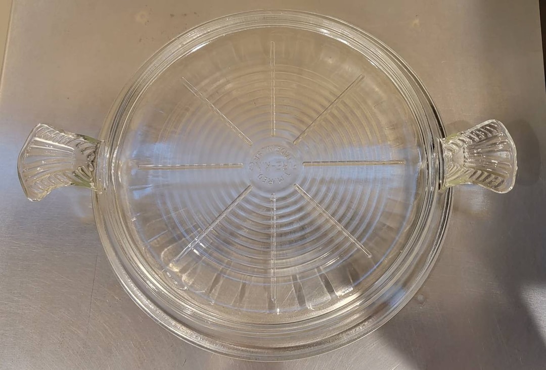 Vintage Fire King Clear Glass Trivet Hot Plate With Handles Etsy