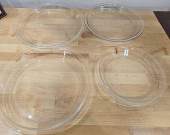 Platos para tarta de vidrio transparente Pyrex vintage de 8", 9" y 11"