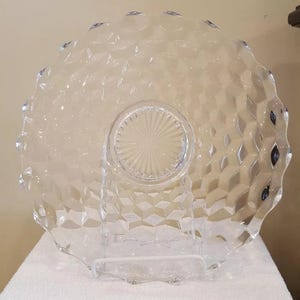 Vintage Fostoria American Glass Clear 13 1/2&quot; Torte Serving Platter