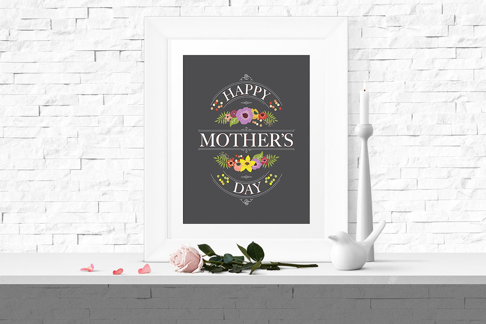 Happy Mother's Day Printable Wall Art 8x10 PDF Instant Etsy