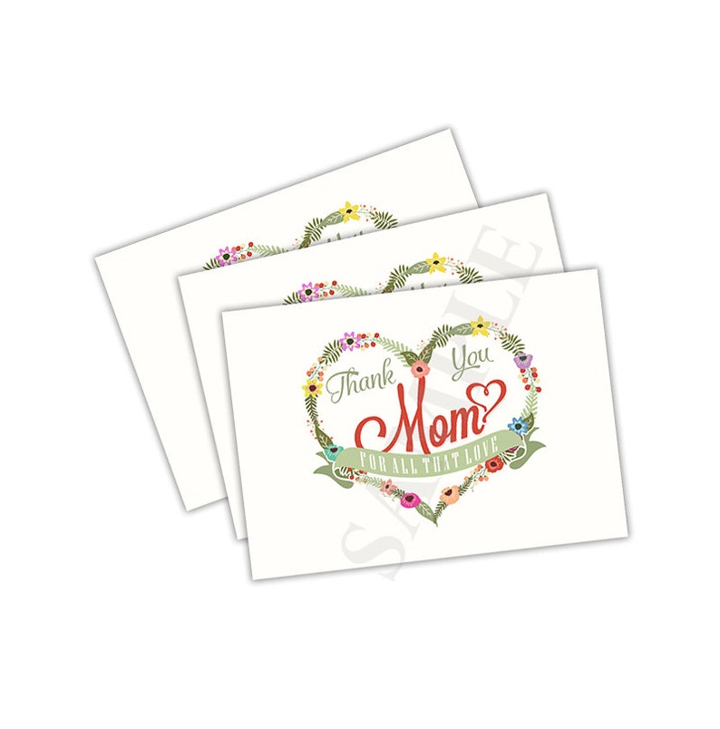 Thank You Mom Card Printable Instant Download Mother's Etsy