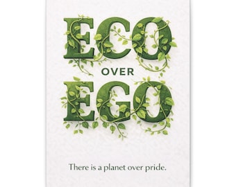 Lienzo mate "Eco Over Ego" / Arte mural sobre liderazgo sostenible / Decoración para el hogar con conciencia ecológica