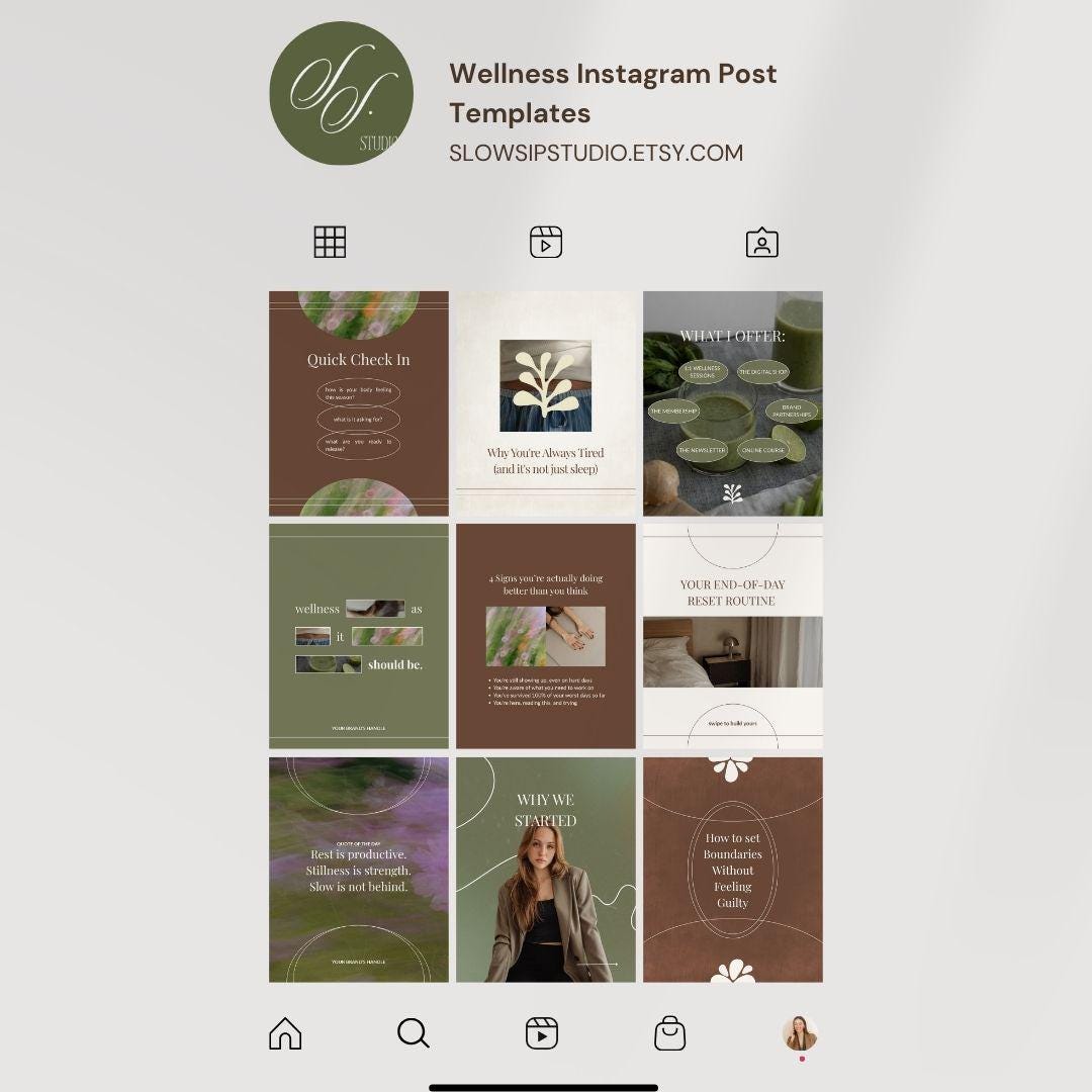 Canva Instagram Templates for Holistic Wellness Brands | Minimal ...
