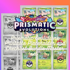 Prismatic Evolutions Master Set – Druckbare Checkliste & Platzhalter (Digitaler Download)