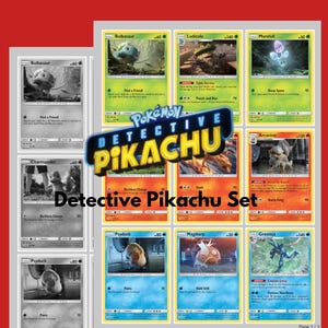 detective pikachu pokemon card set list 5 Assorted Movie Holo Cards Pokemon Detective Pikachu Case File
