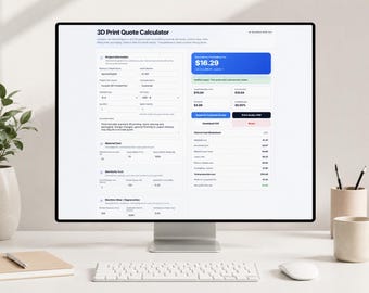 3D Print Cost Calculator FDM Quote Pricing Tool HTML
