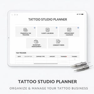 Tattoo Studio Planner Appointment Bundle Printable Pdf Book, Ink Client Tracker for Tattoo Artists
