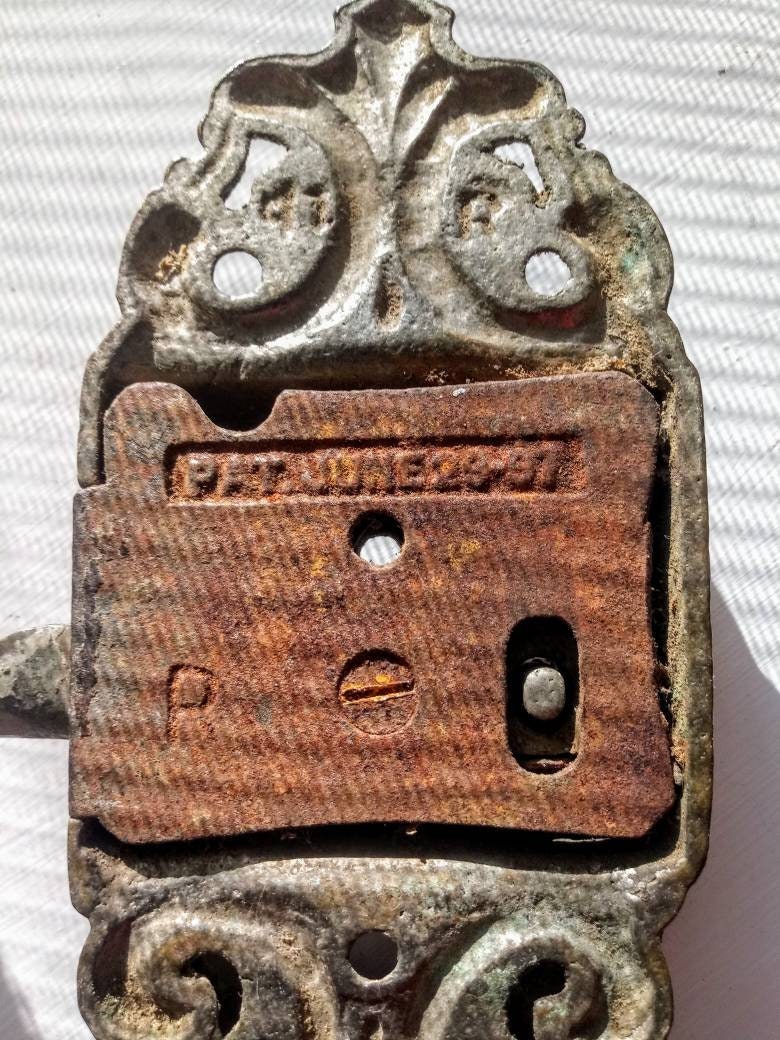 Par. de antiguo cast latón puerta gabinete cerradura tira | Etsy