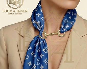 Gold Horsebit Scarf Ring Clip, Alloy Shawl Fastener, Silk Scarf Buckle