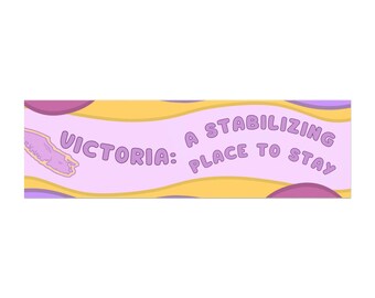 Victoria: A Stabilizing Place to Stay car magnet | pastel purple yellow island design
