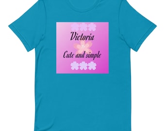 Victoria Name T-shirt: T-shirt met bloemenprint
