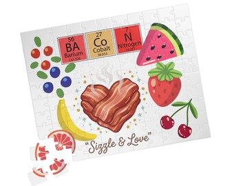Bacon Heart Strawberry Puzzle | Sizzle & Love Jigsaw